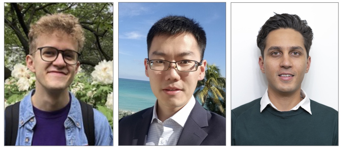 L-r: Paul Beckman, Jingqi Li, Arjun Vijaywargiya