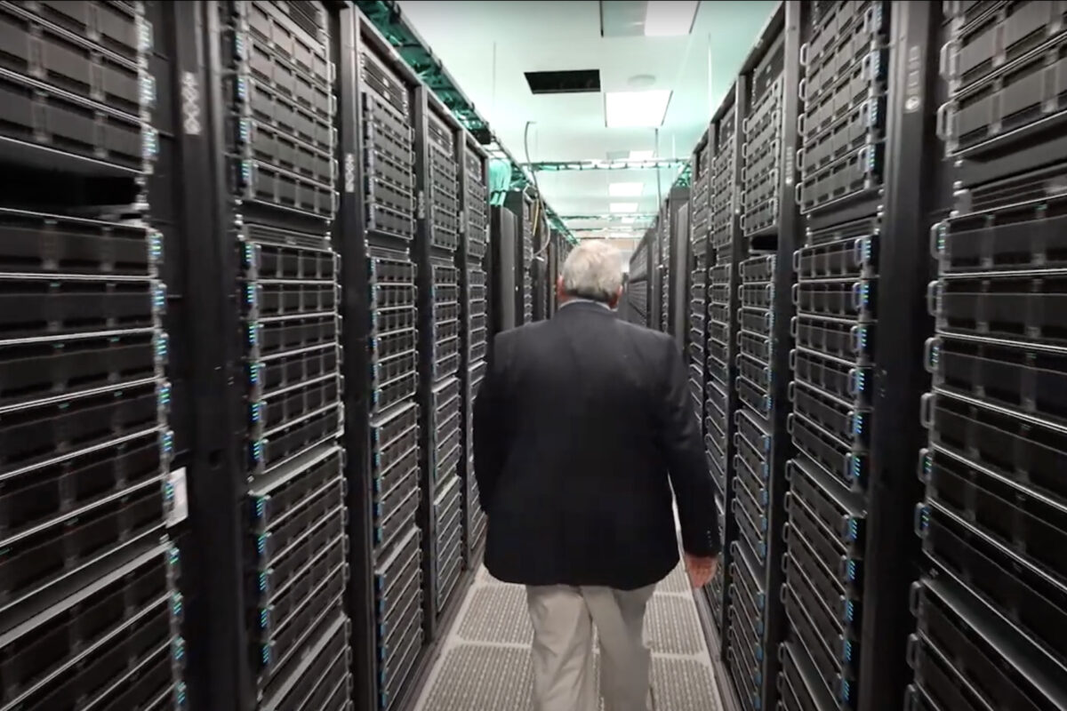 Dan Stanzione, Executive Director of TACC and Associate Vice President for Research at UT, with the Frontera supercomputer.